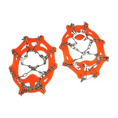 DIBOTE迪伯特 雪地冰爪登山防滑鞋套 升級款 99012-M, 橘色