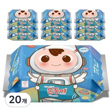 순둥이 베이직 엠보싱 에디션 물티슈 캡형, 20개, 100매, 55g