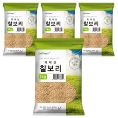 대구농산 건강한밥상 국내산 찰보리쌀, 1kg, 4개