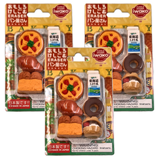 Iwako 造型橡皮擦組, 麵包, 3組