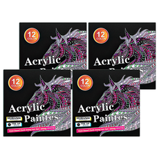 上手家居 莫蘭迪色丙烯馬克筆 套裝 色彩柔和 覆蓋力強 多材質適用, 4盒, 12色