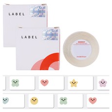 NIIMBOT D系列攜帶式H1S用標籤紙 250張組 圖形 淡色系, 2套