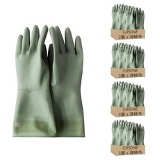 GIBONE 忠於基本 易穿脫橡膠手套, 深綠色, 大(L), 18套
