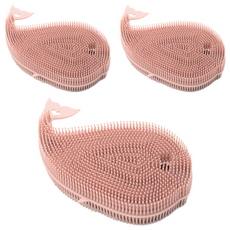 FLaiTO 韓國製造 國產矽膠鯨魚菜瓜布 磚紅色, 1入, 3個