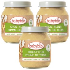 Babybio 花椰菜山芋蔬菜泥 130g/罐 法國原裝進口 寶寶副食品首選 天然無添加 營養豐富好吸收, 3罐