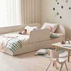 꿈꾸는요셉 앙팡 어린이 침대 + 전면가드 세트 방문설치, 크림