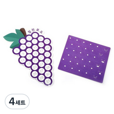 은창비씨 말랑폭신 칭찬포도 스티커 180 x 295 mm, 혼합색상, 4세트