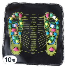 生活所談 腳底指壓按摩墊, 黑色, 10個