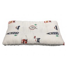 100%萊賽爾涼感兒童水洗枕 1-6歲適用 柔軟透氣 可水洗, 線條倫敦 白色