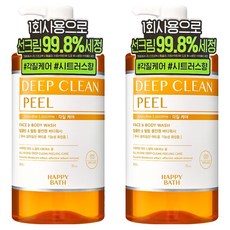 HAPPY BATH Deep Clean果酸水楊酸角質護理潔顏沐浴露 木質調柑橘香, 900g, 2瓶