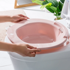 E.dot 免蹲通用馬桶坐浴盆月子盆, 成年/銀髮族/孕婦適用, 臀部適用, 藍色/粉色, 38.5x36x11cm, 1個