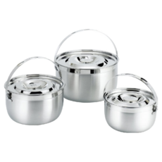 Mother Goose 鵝媽媽 凱薩316醫療級不鏽鋼 調理鍋3件組，16+19+22cm, 適用瓦斯爐/電爐/紅外線爐/IH爐, 1組