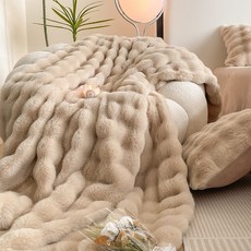 LoveCity 寢城之戀 托斯卡納兔毛x雲芙絨泡泡毛毯