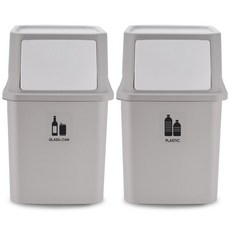 LIVENS 多功能家用回收分類桶, 灰色, 2個