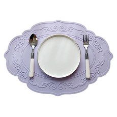 POSIELLA 矽膠防水餐桌桌墊, 薰衣草紫, 430 x 300 x 2 mm