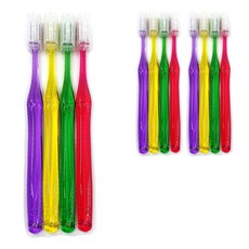 MISO DENTAL Mark 成人雙層細軟毛牙醫牙刷 隨機出貨, 4入, 3個