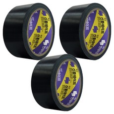 신흥테이프 라바 청면테이프 48mm x 15M 검정, 3개