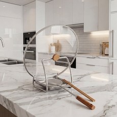 올스텐 304 냄비뚜껑 조리도구 거치대 스퀘어, 실버, 1개