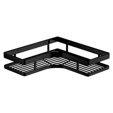 不鏽鋼置物架 扁條轉角加高置物架, 黑色, 1個