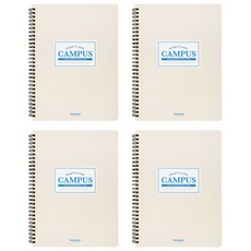 탐사 캠퍼스 하드커버 스프링 노트, 아이보리, 4개