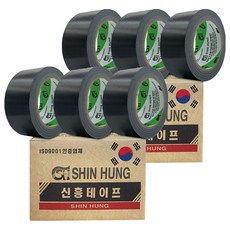 신흥 국산 대용량 라바 청면테이프 48mm X 25M 검정, 6개