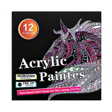 上手家居 莫蘭迪色丙烯馬克筆 色彩柔和 DIY手工藝品製作, 1盒, 12色