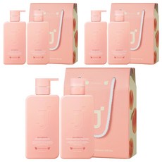 J'SOOP 蠶絲角蛋白洗髮精 水蜜桃版 + 護髮素套組, 3套