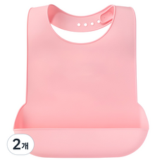 Rocitera 矽膠成人用圍兜 L, 2個, 粉紅色