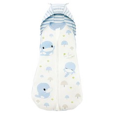 KU.KU Duckbill 酷咕鴨 超好眠懶人包巾 加厚升級款 可拆式風帽 嬰兒初生睡袋, 印象藍