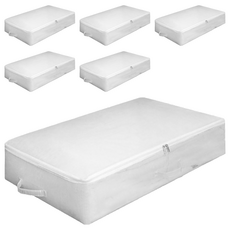 小麥購物 L1009 加厚衣物棉被收納袋 特大(80 x 47 x 25cm), 6個, 白色