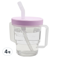하이비 자기주도 흘림방지 양손빨대컵, 퍼플밀크, 4개, 200ml
