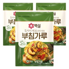 백설 5가지 재료로만 만든 부침가루, 1kg, 3개