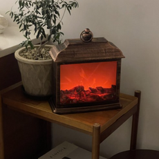 Rena Energy 喬遷禮物 露營 火焰氛圍 LED 壁爐氣氛燈 A06 拱形方形, 混合色