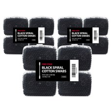 파인듀 검정 나선형 면봉, 200개입, 12개