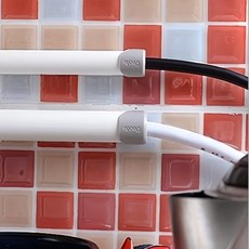 DECLU 케이블데코 라지형 2입 - 연질 전선몰딩, 2-2 라지형 - 흰색 (연회색 캡)