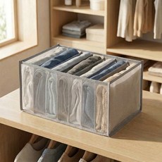 마메 홈 망사 통풍 옷 수납 7칸 옷장정리함, 그레이, 4개