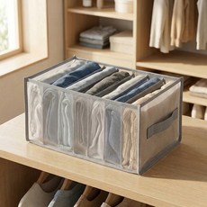 마메 홈 망사 통풍 옷 수납 7칸 옷장정리함 손잡이형, 그레이, 4개