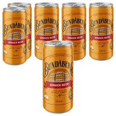 BUNDABERG 賓德寶 薑汁風味氣泡飲, 200ml, 6罐
