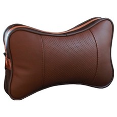 에이비씨파츠 차량용 고급가죽 목쿠션 브라운, 지프, 1개