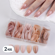 Kakas 混色裸色美甲片 5款 x 28p 套組 KN-T5014, 2套, 混合色