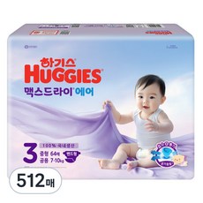 HUGGIES 好奇 Max Dry Air黏貼型尿布, 512張, 3階段