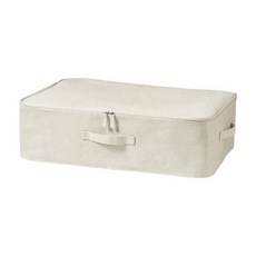 MUJI 無印良品 聚酯纖維麻收納箱/衣物箱 附蓋, 單一顏色, 1個