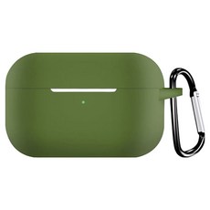 AirPods Pro 透明TPU保護殼 + 防丟登山扣, 墨綠色, 1個