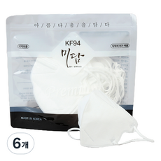 미담마스크 칼라핏 새부리형 황사 방역 마스크 대형 KF94, 25개입, 6개, 화이트