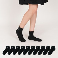 GANASOCKS 女性用菱格紋中筒襪 10雙