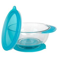 Nuby Tritan 吸盤碗, 藍色, 1個