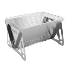 나홈 초경량 아웃도어 직사각 접이식 캠핑 화로대 실버, 중형(27 x 15 x 13 cm), 1개