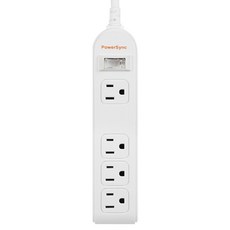 PowerSync 群加 1開4插3P延長線 PWS-EEA1427 495g, 2.7m, 白色, 1條