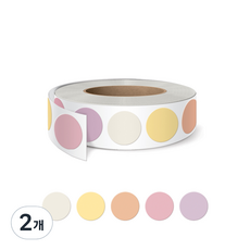 01封口貼 暖色調迷你圓點 15 透明捲筒貼紙 500入 R-42, 混合色, 2個