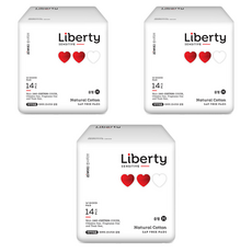 Liberty ORGANATURE 韓國產棉柔瞬吸衛生棉 蝶翼型, M(26cm), 14片, 3包